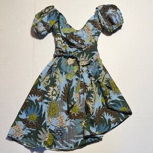 SACHIN & BABI Women's Floral Liv Dress Puff Sleeve Asymmetrical‎ Hem Midi Size 6